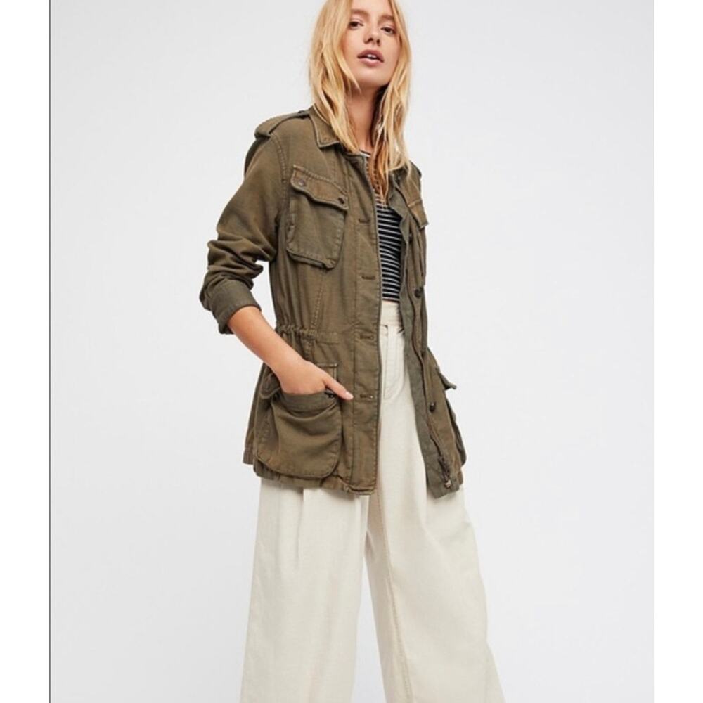 Free People Women's Not Your Brothers Surplus Jacket Military Army Cargo Size S - Picture 2 of 12